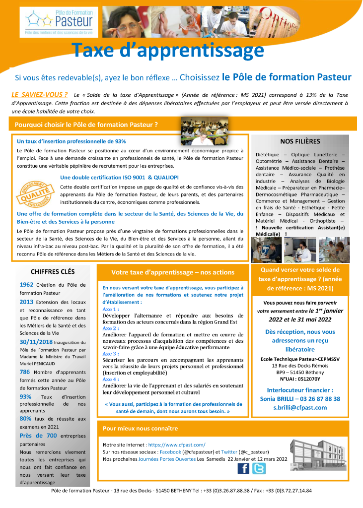 Taxe d’apprentissage 2022